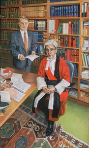 Justice Moses med hans kontorist John Furey, 2000